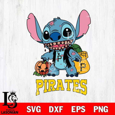 Pittsburgh Pirates Stitch Zombie Svg Eps Dxf Png File, MLB svg, Digital Download, Instant Download