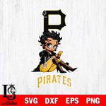 Pittsburgh Pirates Style Black Fan Girl Betty Boop