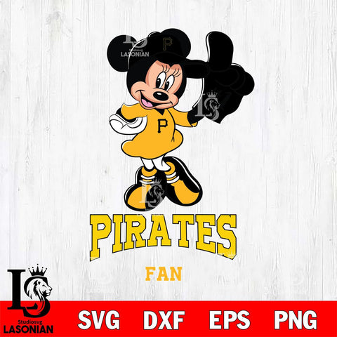 Pittsburgh Pirates #1 Fan Minnie Mouse Svg Eps Dxf Png File, Digital Download, Instant Download