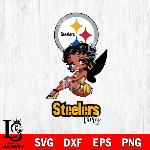 Pittsburgh Steelers Beauty Black Fairy Betty Boop Svg Eps Dxf Png File, Digital Download, Instant Download