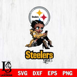 Pittsburgh Steelers Beauty Black Fan Girl Football Svg Eps Dxf Png File, Digital Download, Instant Download