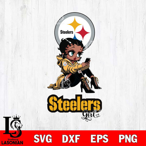 Pittsburgh Steelers Beauty Black Fan Girl Football Svg Eps Dxf Png File, Digital Download, Instant Download