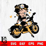 Pittsburgh Steelers Betty Boop And Badass Motor Svg Eps Dxf Png File, Digital Download, Instant Download