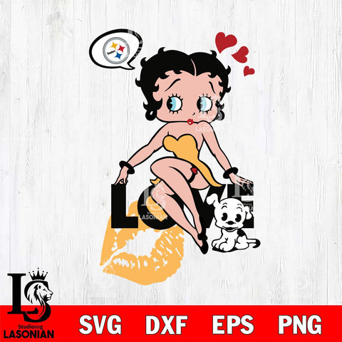 Pittsburgh Steelers Betty Boop Love Svg Eps Dxf Png File, Digital Download, Instant Download