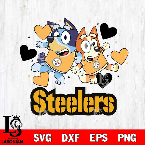 Pittsburgh Steelers Bluey & Bingo 10 Svg Eps Dxf Png File, NFL svg, Digital Download, Instant Download