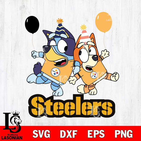 Pittsburgh Steelers Bluey & Bingo 2 Svg Eps Dxf Png File, NFL svg, Digital Download, Instant Download