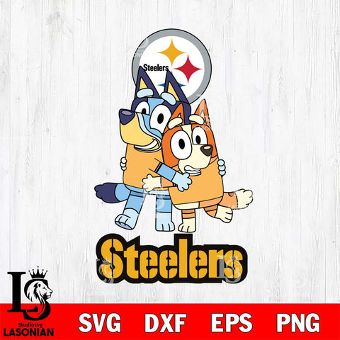 Pittsburgh Steelers Bluey & Bingo 3 Svg Eps Dxf Png File, NFL svg, Digital Download, Instant Download