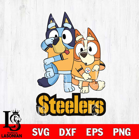 Pittsburgh Steelers Bluey & Bingo Svg Eps Dxf Png File, NFL svg, Digital Download, Instant Download