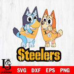 Pittsburgh Steelers Bluey & Bingo 5 Svg Eps Dxf Png File, NFL svg, Digital Download, Instant Download