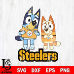 Pittsburgh Steelers Bluey & Bingo 6 Svg Eps Dxf Png File, NFL svg, Digital Download, Instant Download