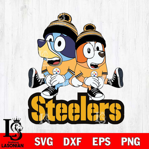 Pittsburgh Steelers Bluey & Bingo 8 Svg Eps Dxf Png File, NFL svg, Digital Download, Instant Download