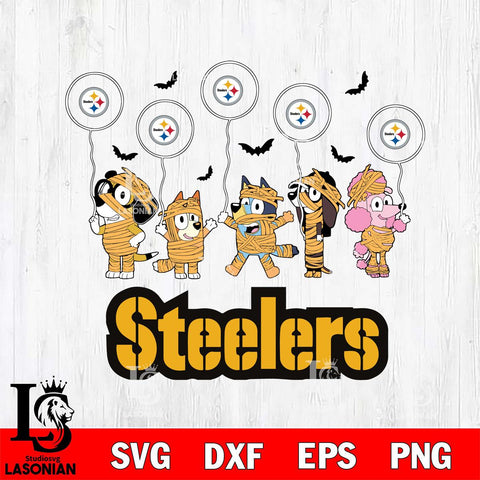 Pittsburgh Steelers Bluey Halloween Spooky Svg Eps Dxf Png File, Digital Download, Instant Download