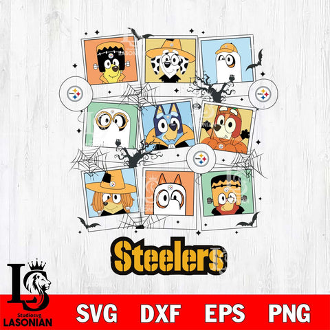 Pittsburgh Steelers Bluey Halloween Sport Svg Eps Dxf Png File, Digital Download, Instant Download