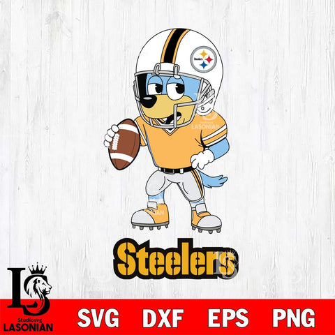 Pittsburgh Steelers Bluey rugby Svg Eps Dxf Png File, Digital Download ,Instant Download, Cricut File