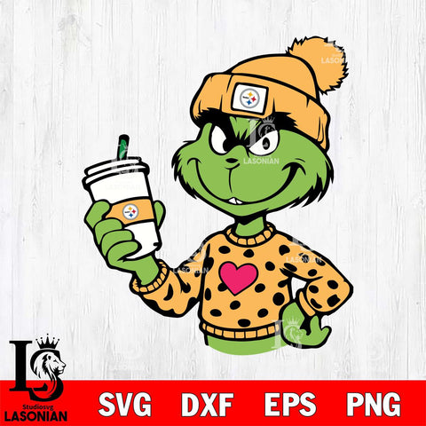 Pittsburgh Steelers Boujee Grinch 11 Svg Eps Dxf Png File, Digital Download, Instant Download