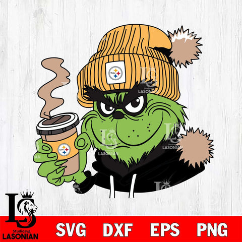 Pittsburgh Steelers Boujee Grinch 4 Svg Eps Dxf Png File, Digital Download, Instant Download