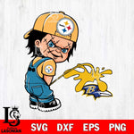 Pittsburgh Steelers Chucky Piss On Baltimore Ravens Svg Eps Dxf Png File, Digital Download, Instant Download