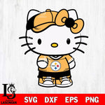 Pittsburgh Steelers Cute Hello Kitty Football 2 Svg Eps Dxf Png File, NFL svg, Digital Download, Instant Download