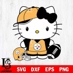 Pittsburgh Steelers Cute Hello Kitty Football 4 Svg Eps Dxf Png File, NFL svg, Digital Download, Instant Download