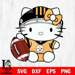 Pittsburgh Steelers Cute Hello Kitty Football 5 Svg Eps Dxf Png File, NFL svg, Digital Download, Instant Download