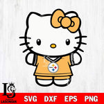 Pittsburgh Steelers Cute Hello Kitty Football 6 Svg Eps Dxf Png File, NFL svg, Digital Download, Instant Download