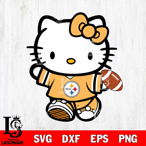 Pittsburgh Steelers Cute Hello Kitty Football 7 Svg Eps Dxf Png File, NFL svg, Digital Download, Instant Download