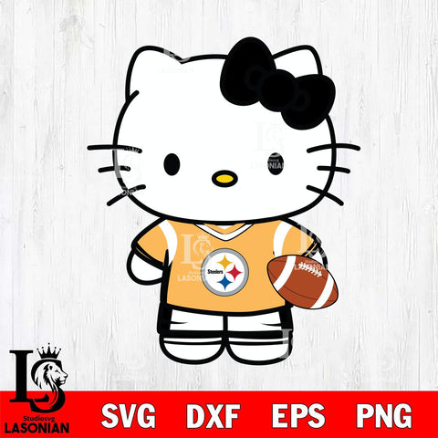 Pittsburgh Steelers Cute Hello Kitty Football 8 Svg Eps Dxf Png File, NFL svg, Digital Download, Instant Download