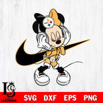 Pittsburgh Steelers Cute Minnie Mouse Dancing Svg Eps Dxf Png File, Digital Download, Instant Download