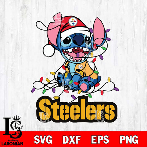 Pittsburgh Steelers Cute Stitch Christmas Svg