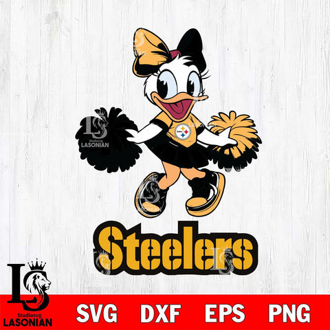 Pittsburgh Steelers Daisy Duck Cheerleader Disney, Svg Eps Dxf Png File, Digital Download