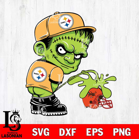 Pittsburgh Steelers Frankenstein Piss On Cleveland Browns Svg Eps Dxf Png File, Digital Download, Instant Download