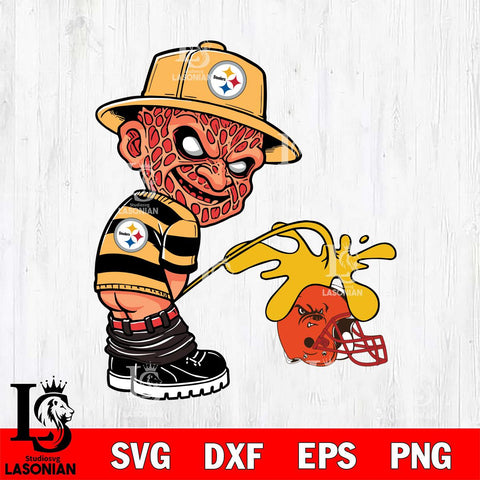 Pittsburgh Steelers Freddy Krueger Piss On Cleveland Browns Svg Eps Dxf Png File, Digital Download, Instant Download