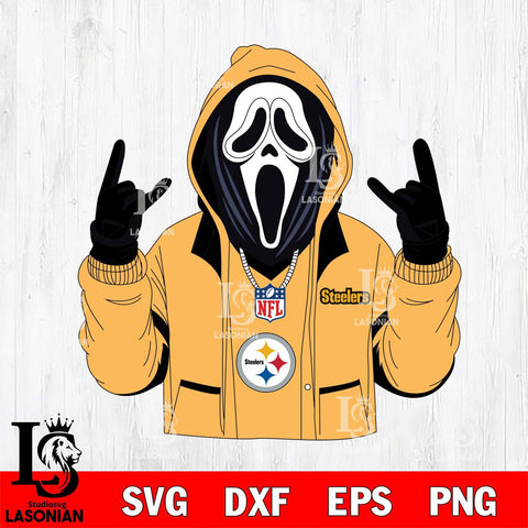 Pittsburgh Steelers Ghostface Scream Football Halloween Svg Eps Dxf Png File, Digital Download, Instant Download