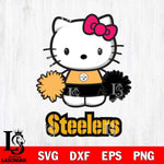 Pittsburgh Steelers Hello Kitty Cheerleader 2 Svg Eps Dxf Png File, Digital Download, Instant Download