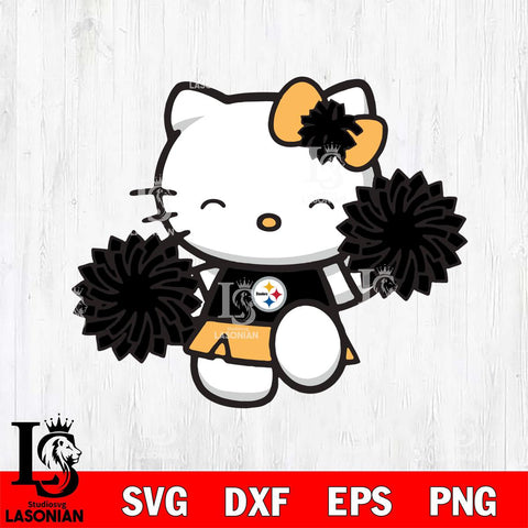 Pittsburgh Steelers Hello Kitty Cheerleader Svg Eps Dxf Png File, Digital Download, Instant Download