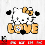 Pittsburgh Steelers Hello Kitty Love Svg Eps Dxf Png File, Digital Download, Instant Download