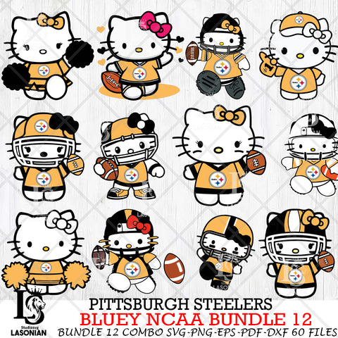 Pittsburgh Steelers Hello Kitty NFL Bundle 12 Svg Eps Dxf Png File, Digital Download, Instant Download