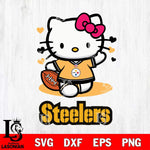 Pittsburgh Steelers Hello Kitty Nfl 3 Svg Eps Dxf Png File, Digital Download, Instant Download