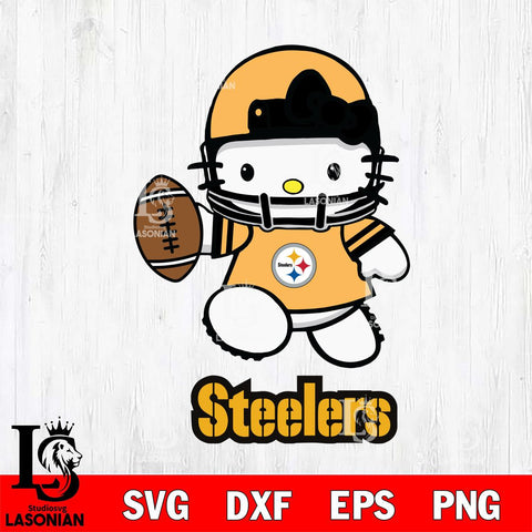 Pittsburgh Steelers Hello Kitty Nfl 4 Svg Eps Dxf Png File, Digital Download, Instant Download