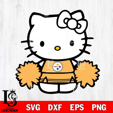 Pittsburgh Steelers Hello Kitty sport 3 Svg Eps Dxf Png File, Digital Download, Instant Download