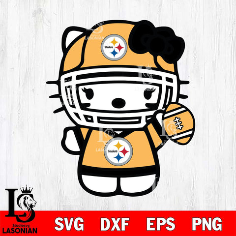 Pittsburgh Steelers Hello Kitty sport 6 Svg Eps Dxf Png File, Digital Download, Instant Download