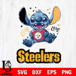 Pittsburgh Steelers Love Stitch, Svg Eps Dxf Png File, Digital Download