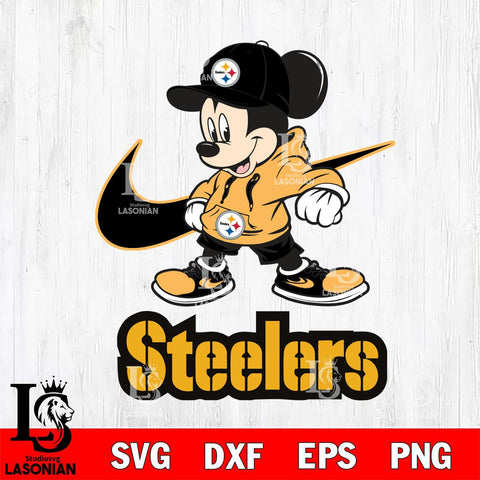 Pittsburgh Steelers Mickey Mouse NIKE, Svg Eps Dxf Png File, Digital Download