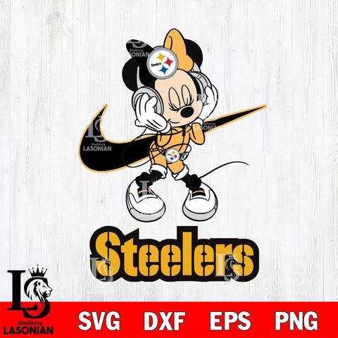 Pittsburgh Steelers Minnie Mouse Dancing NIKE, Svg Eps Dxf Png File, Digital Download