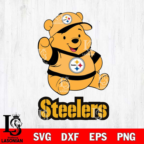 Pittsburgh Steelers Pooh Bear Disney, Svg Eps Dxf Png File, Digital Download