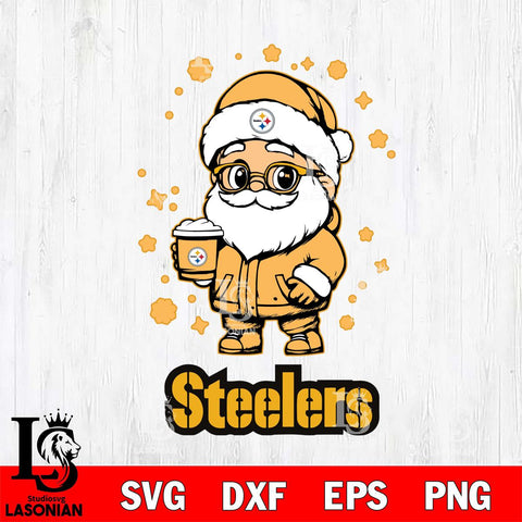 Pittsburgh Steelers Santa Claus Coffe Svg Eps Dxf Png File,NFL Svg Files,Digital Download,Sublimation,Instant Download