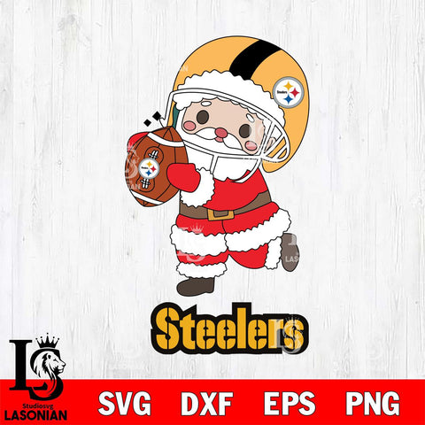 Pittsburgh Steelers Santa Claus Cute Svg Eps Dxf Png File,NFL Svg Files,Digital Download,Sublimation,Instant Download