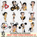 Pittsburgh Steelers Sexy Fan Girls Bundle 12 Svg Eps Dxf Png File, Digital Download, Instant Download