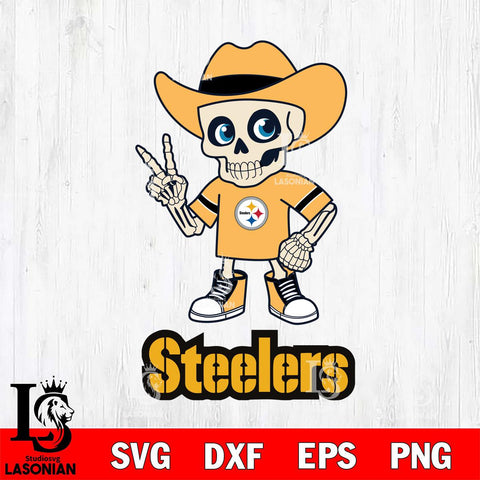 Pittsburgh Steelers Skeleton Football 2 Svg Eps Dxf Png File, Digital Download