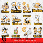 Pittsburgh Steelers Snoopy NFL Bundle 12 SVG Eps Dxf Png File, NFL svg, Digital Download, Instant Download